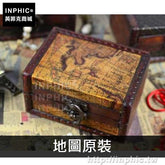 INPHIC-桌面家居裝飾拍攝道具雜物仿古收納木盒復古歐式擺設-地圖原裝